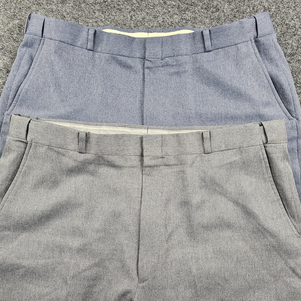 Lot of 2 Jaymar Men's Dress Pants 36x33 Blue Gray Flat Front Career Slacks